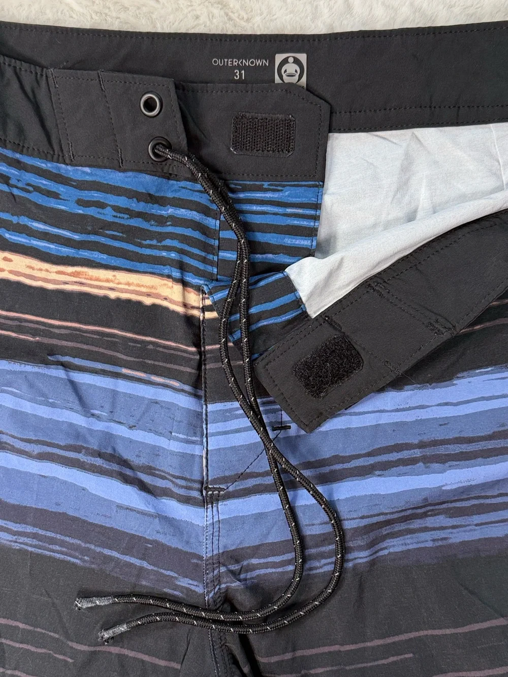 Outerknown Apex Board Shorts 31 Multi Stripes Stretch Kelly‎ Slater Surf Beach